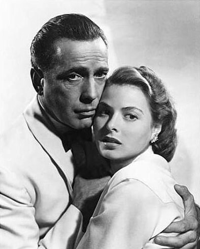 Humphrey Bogart e Ingrid Bergman en una foto promocional de Casablanca